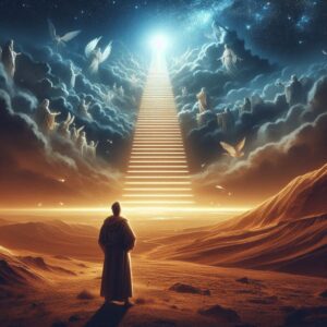 Bible art of Jacob's ladder in the book of Genesis chapter 28